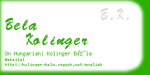 bela kolinger business card